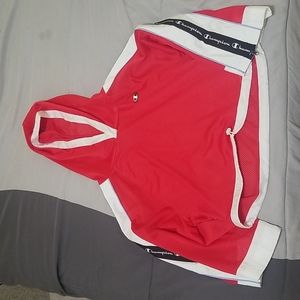 Red Mesh Champion Crop Top